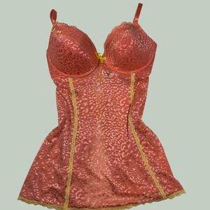 passion forever pink & yellow y2k lingerie bra cheetah print fairycore‎ lace bow